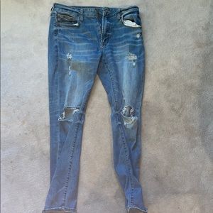 Light Blue Ripped American Eagle Jeans